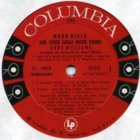 Andy Williams : Moon River And Other Great Movie Themes (LP, Mono)