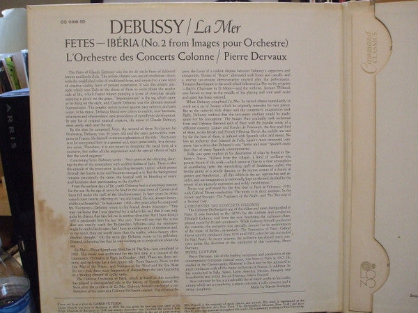 Claude Debussy, L'Orchestre De L'Association Des Concerts Colonne / Pierre Dervaux (2) : La Mer / Fetes-Iberia (No. 2 From Images Pour Orchestre) (LP, Album, Gat)