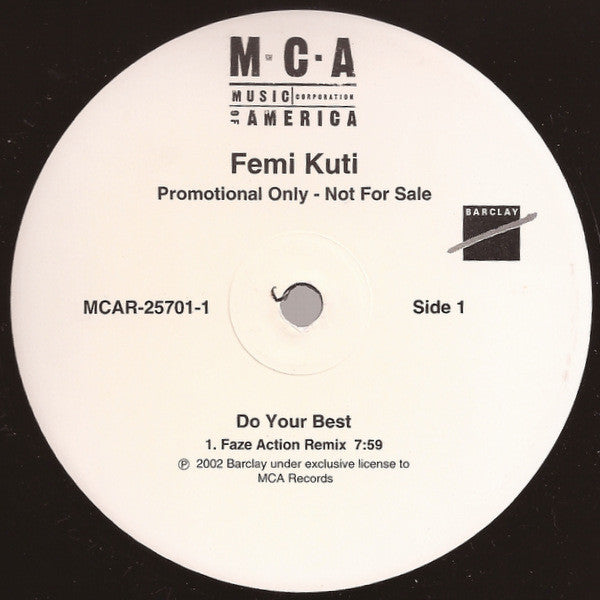 Femi Kuti : Do Your Best / Fight To Win (Remixes) (2x12", Promo)