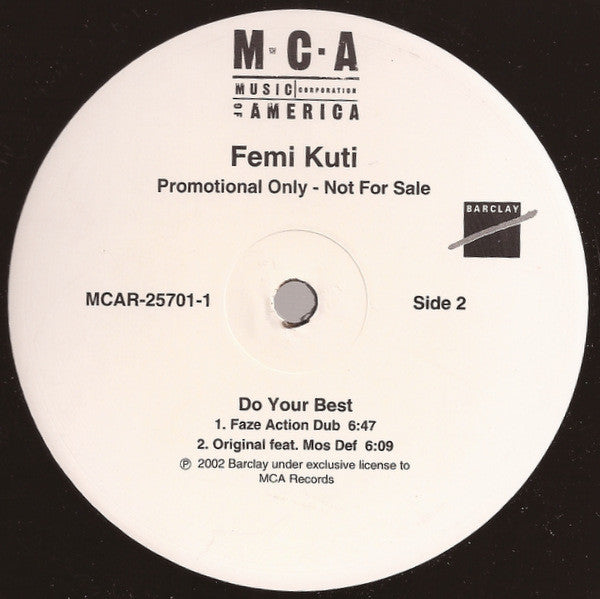 Femi Kuti : Do Your Best / Fight To Win (Remixes) (2x12", Promo)