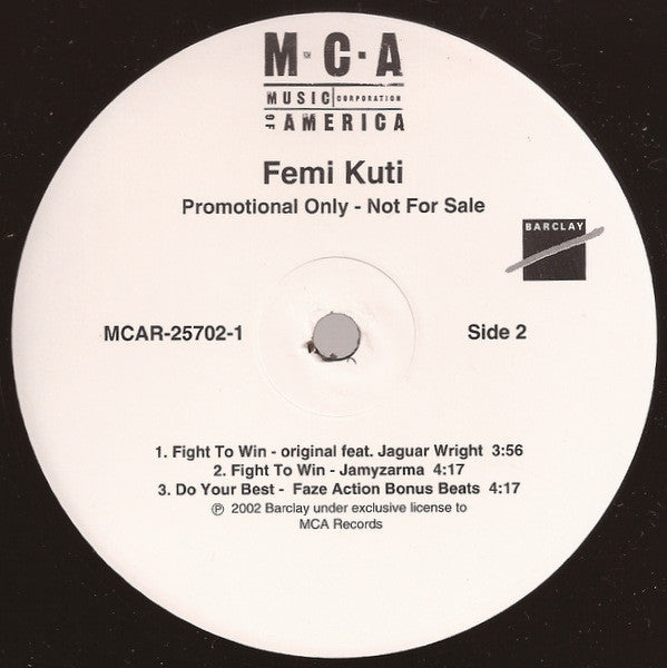 Femi Kuti : Do Your Best / Fight To Win (Remixes) (2x12", Promo)