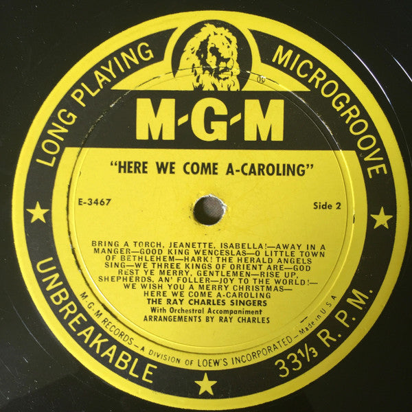 The Ray Charles Singers : Here We Come-A-Caroling (LP, Album, Mono)