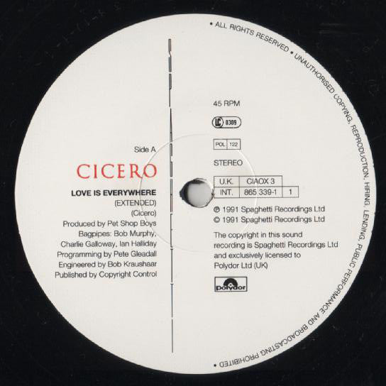 Cicero : Love Is Everywhere (12", Single)
