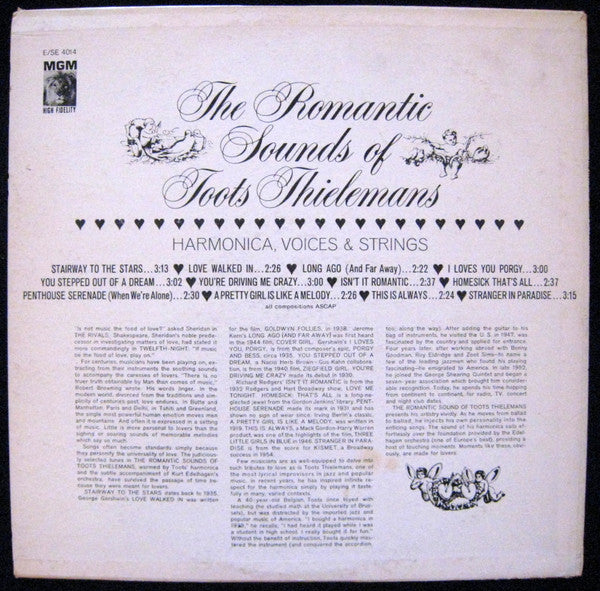 Toots Thielemans : The Romantic Sounds of Toots Thielemans (LP, Mono)