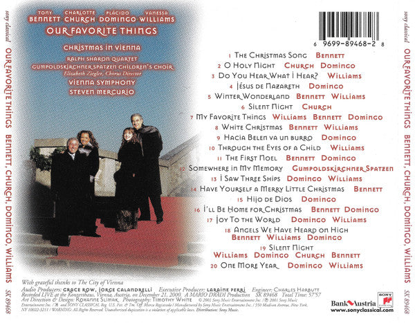 Tony Bennett • Charlotte Church • Placido Domingo • Vanessa Williams : Our Favorite Things (CD, Album)