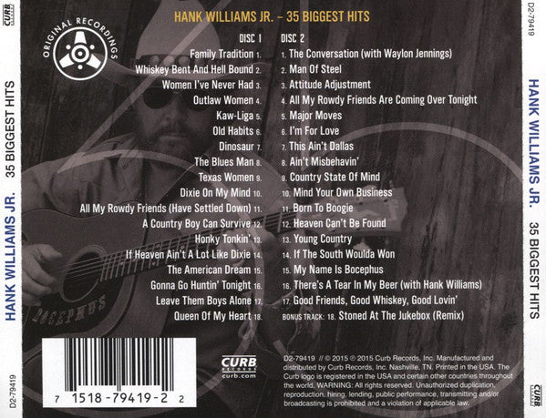 Hank Williams Jr. : 35 Biggest Hits (2xCD, Comp)