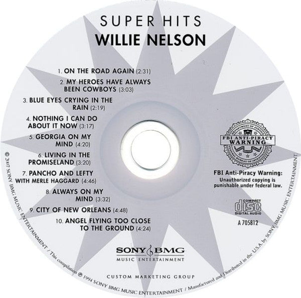 Willie Nelson : Super Hits (CD, Comp, RE)