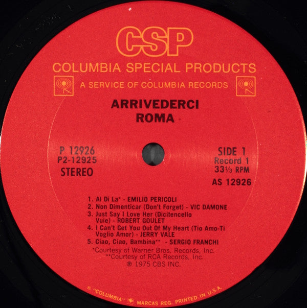 Various : Arrivederci Roma (2xLP, Comp)