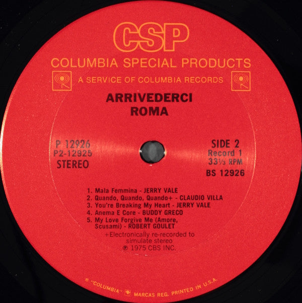 Various : Arrivederci Roma (2xLP, Comp)