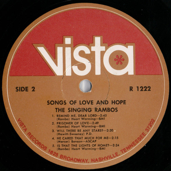 The Rambos : Songs Of Love And Hope (LP, Album)