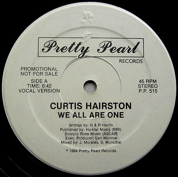 Curtis Hairston : We All Are One (12", Promo)