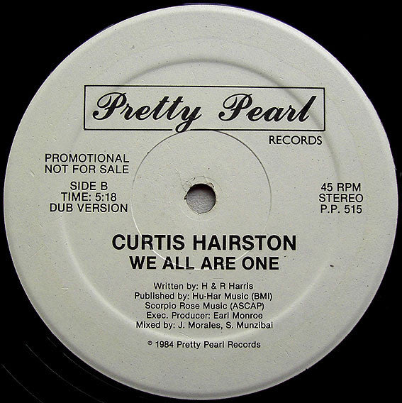 Curtis Hairston : We All Are One (12", Promo)