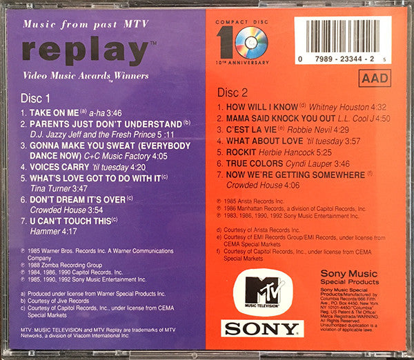 Various : MTV Replay - Music From Past MTV Video Music Awards Winners (2xCD, Comp)