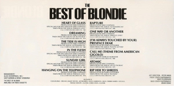 Blondie : The Best Of Blondie (CD, Comp, Club, RE)