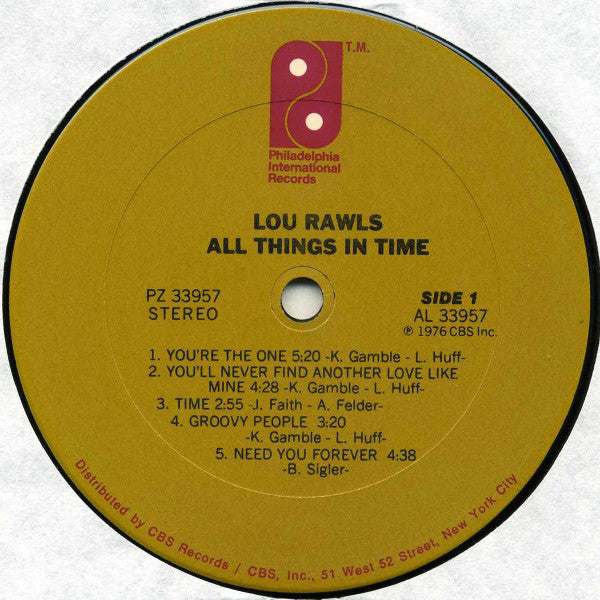Lou Rawls : All Things In Time (LP, Album, Pit)