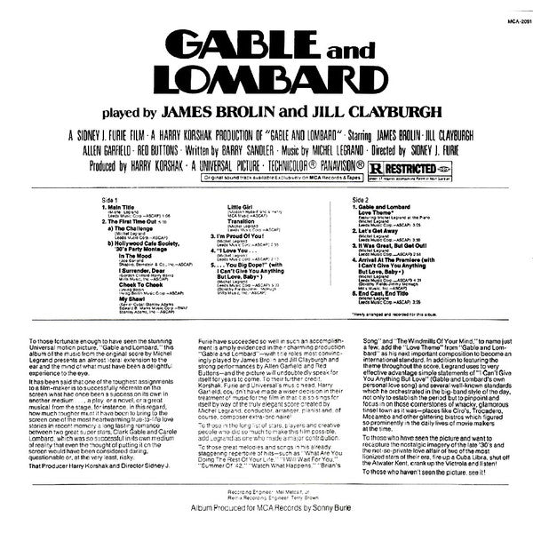 Michel Legrand : Gable And Lombard (Music From The Original Motion Picture Soundtrack) (LP, Album, Pic)