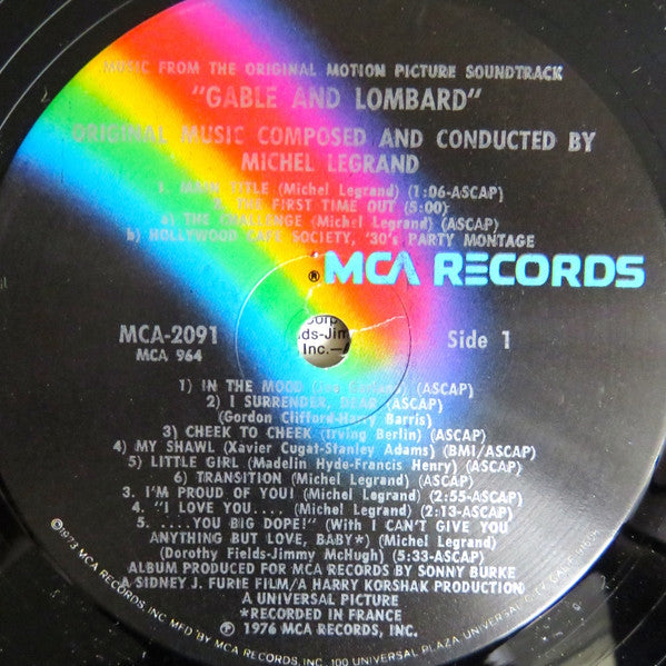 Michel Legrand : Gable And Lombard (Music From The Original Motion Picture Soundtrack) (LP, Album, Pic)