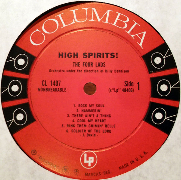 The Four Lads : High Spirits! (LP, Album, Mono)