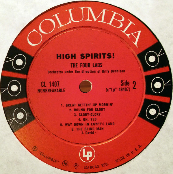 The Four Lads : High Spirits! (LP, Album, Mono)