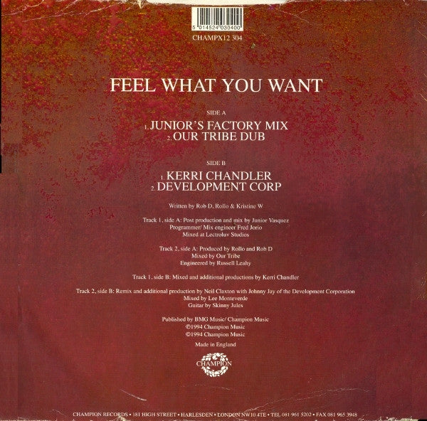 Kristine W : Feel What You Want (Remixes) (12")