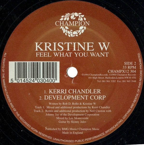 Kristine W : Feel What You Want (Remixes) (12")