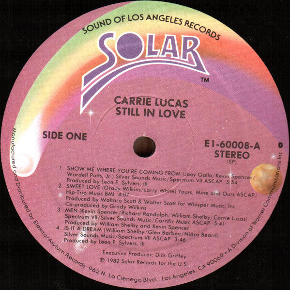 Carrie Lucas : Still In Love (LP, Album, SP)