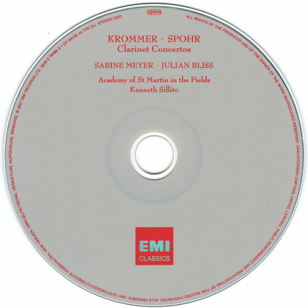 Sabine Meyer, Julian Bliss : Krommer - Double Clarinet Concerto, Spohr - Clarinet Concertos Nos. 2 & 4 (CD, Comp)
