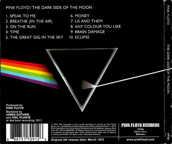 Pink Floyd : The Dark Side Of The Moon (CD, Album, RE, RM, Gat)