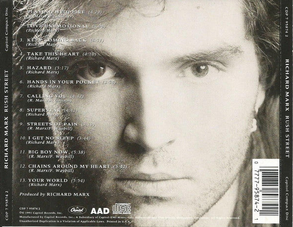 Richard Marx : Rush Street (CD, Album)