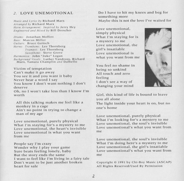 Richard Marx : Rush Street (CD, Album)