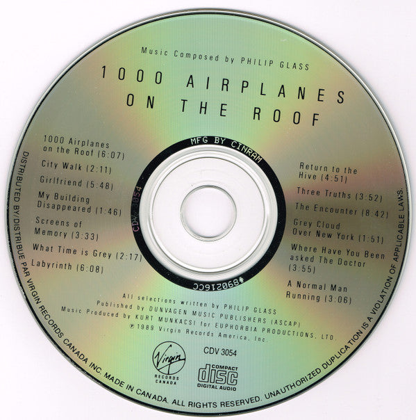 Philip Glass : 1000 Airplanes On The Roof (CD, Album)