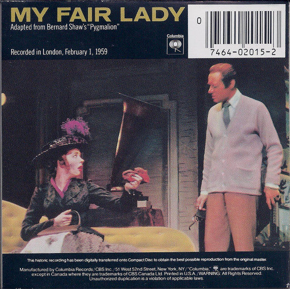 Rex Harrison, Julie Andrews with Stanley Holloway, Robert Coote, Leonard Weir, Robert Chisholm (2) : My Fair Lady - Original Cast, Recorded In London (CD, Album, RE)