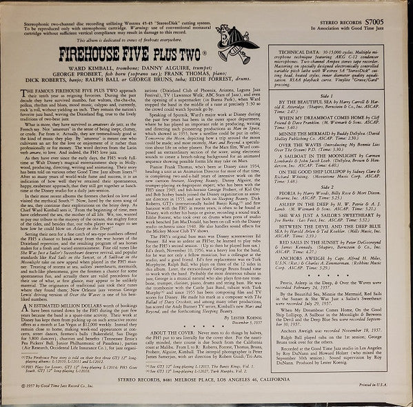 Firehouse Five Plus Two : Goes To Sea (LP, Album)