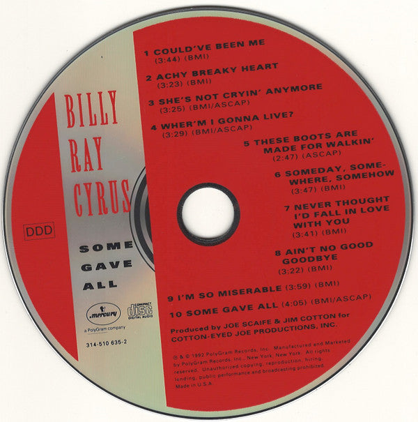 Billy Ray Cyrus : Some Gave All (CD, Album)