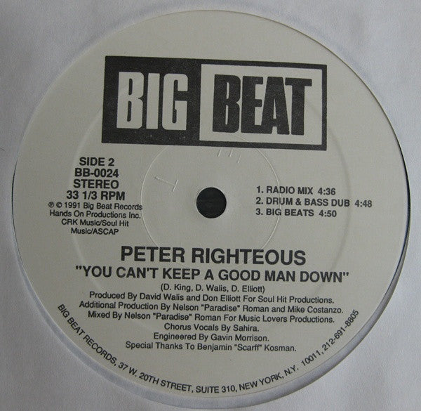 Peter Righteous : You Can't Keep A Good Man Down (12")