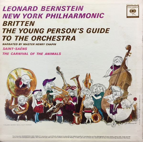Leonard Bernstein / The New York Philharmonic Orchestra - Camille Saint-Saëns / Benjamin Britten : Carnival Of The Animals/The Young Person's Guide To The Orchestra (LP, Album, Mono, San)