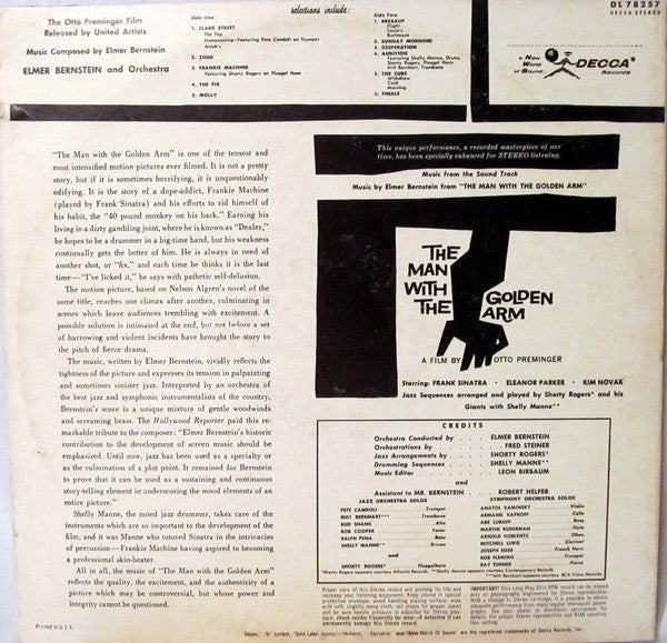 Elmer Bernstein & Orchestra : Music From The Soundtrack Of "The Man With The Golden Arm" (LP, Album)
