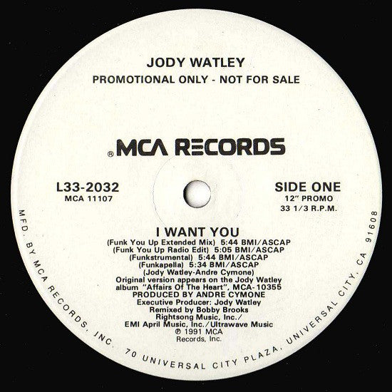 Jody Watley : I Want You (12", Promo)