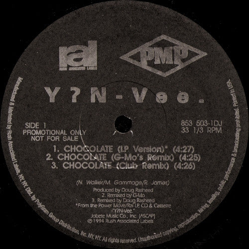Y.N.V. : Chocolate (12", Single, Promo)