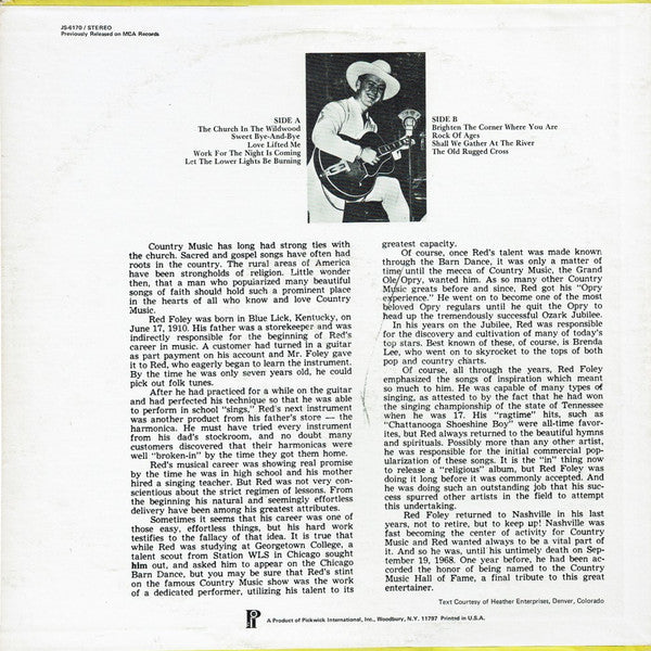 Red Foley : Church In The Wildwood (LP, Album)