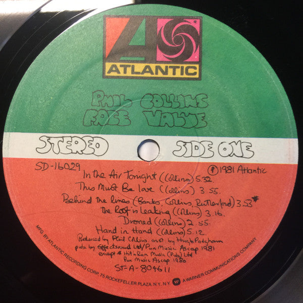 Phil Collins : Face Value (LP, Album, Eur)