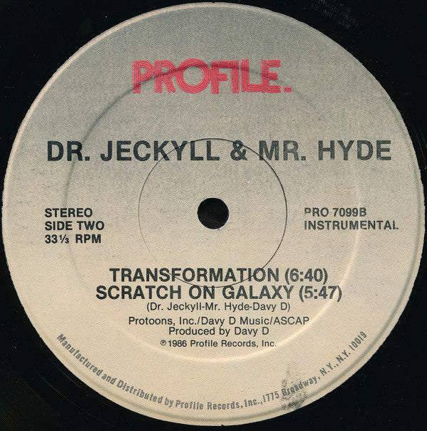 Dr. Jeckyll & Mr. Hyde : Transformation / Scratch On Galaxy (12")