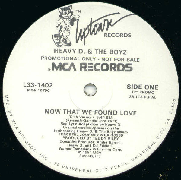 Heavy D. & The Boyz : Now That We Found Love (12", Single, Promo)