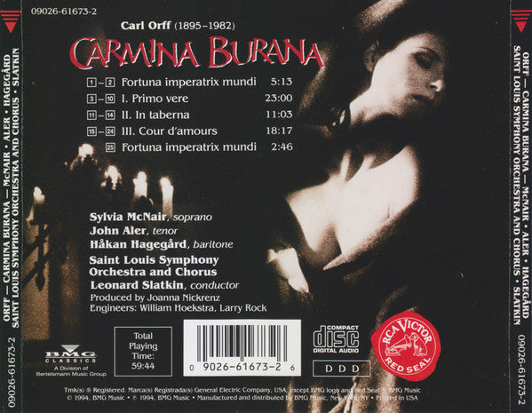 Orff* : Sylvia McNair, John Aler, Håkan Hagegård, Saint Louis Symphony Orchestra & Chorus*, Leonard Slatkin : Carmina Burana (CD, Album)