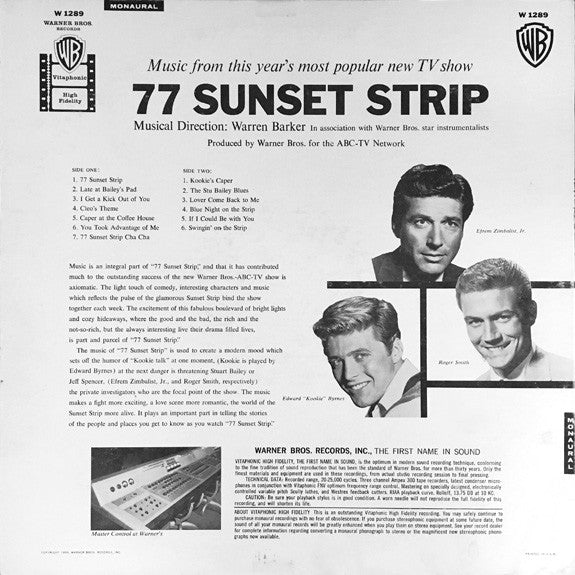 Warren Barker : 77 Sunset Strip (Music From This Year's Most Popular New TV Show) (LP, Album, Mono)