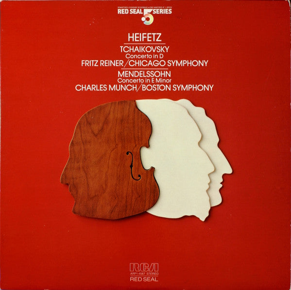 Jascha Heifetz, Pyotr Ilyich Tchaikovsky, Fritz Reiner / The Chicago Symphony Orchestra, Felix Mendelssohn-Bartholdy, Charles Munch / Boston Symphony Orchestra : Concerto In D · Concerto In E Minor (LP, Album, Comp, RE, RM)