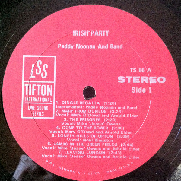 Paddy Noonan And His Band : Live Irish Party at the Barleycorn (LP)