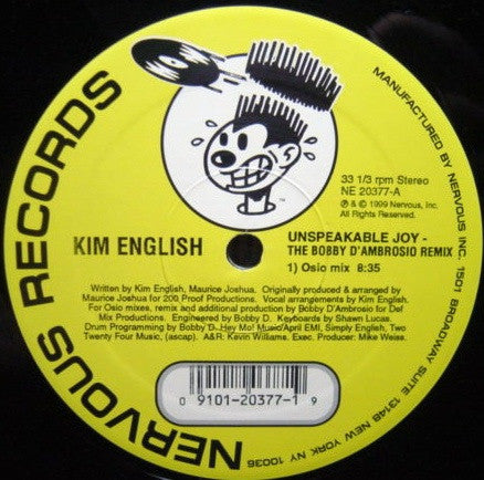 Kim English : Unspeakable Joy (The Bobby D'Ambrosio Remixes) (12")