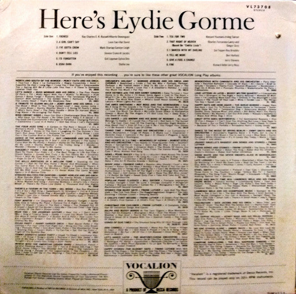 Eydie Gormé : Here's Eydie Gorme (LP)