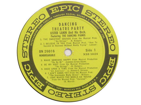 Lester Lanin And His Orchestra : Dancing Theatre Party (LP, Album)